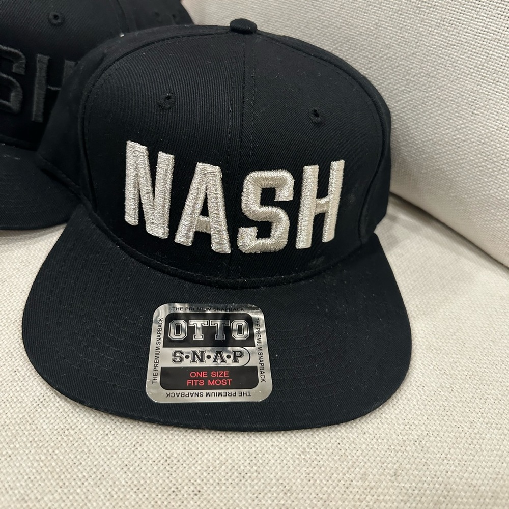 NASH black hat - silver raised thread
